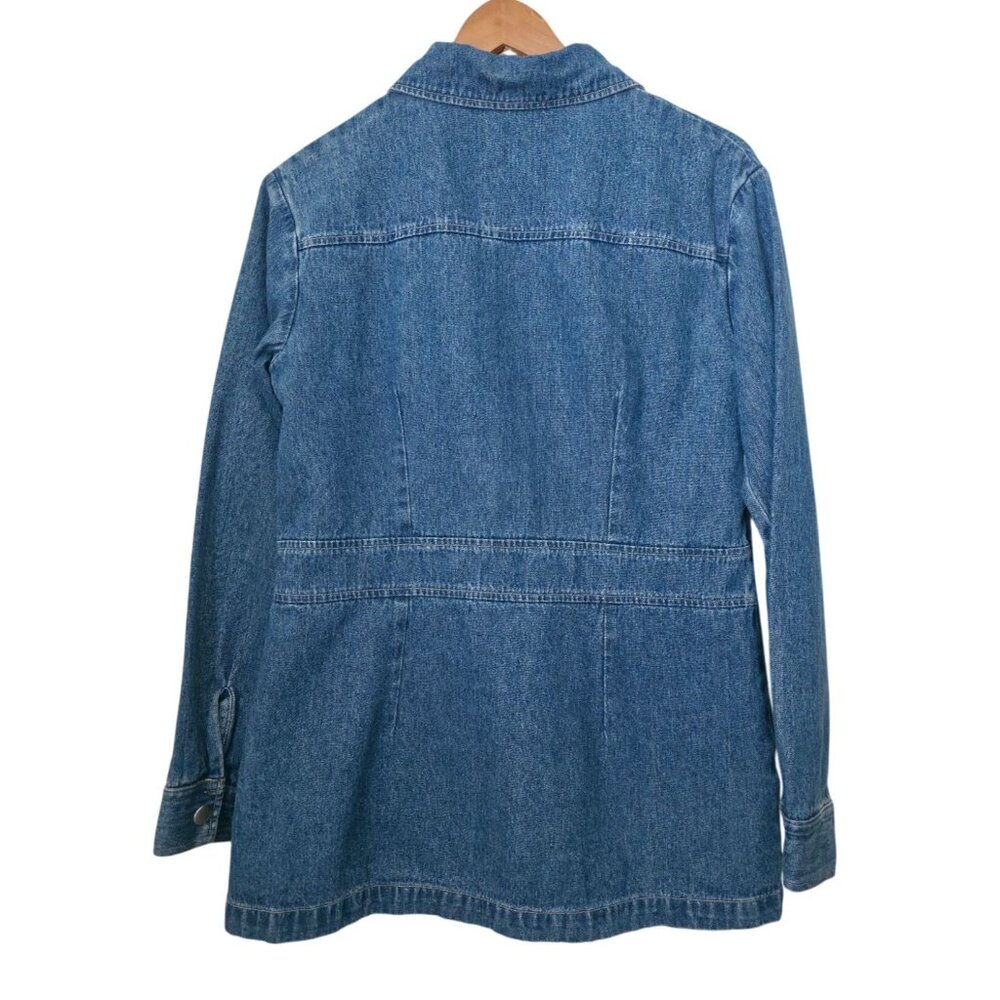 Vintage FIELD GEAR Denim Jean Chore Long Sleeve Jacket w/ Front Pockets Sz S - Picture 2 of 7